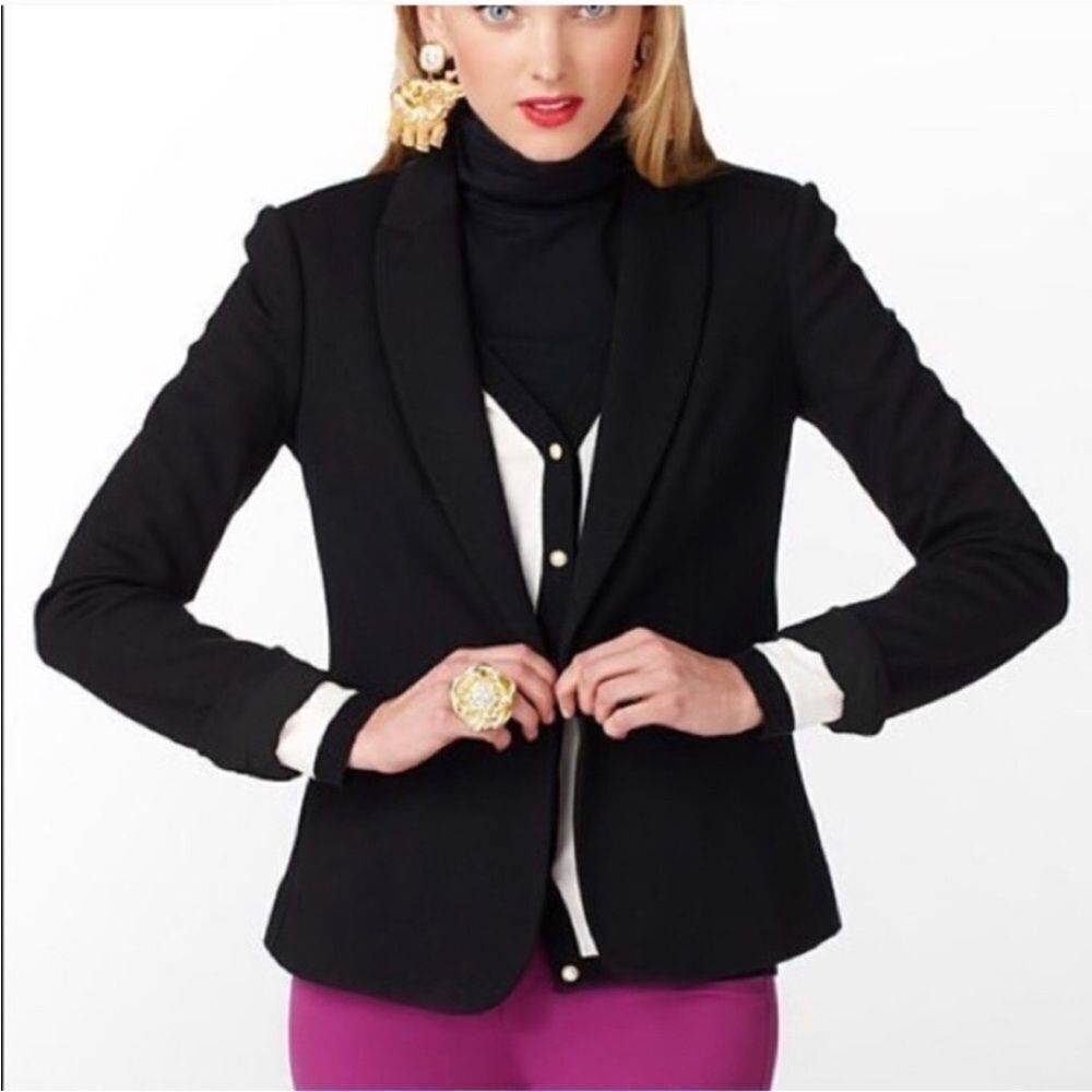 LILLY PULITZER | Leighton Classic Black One Button Blazer Women’s Size X-Small
